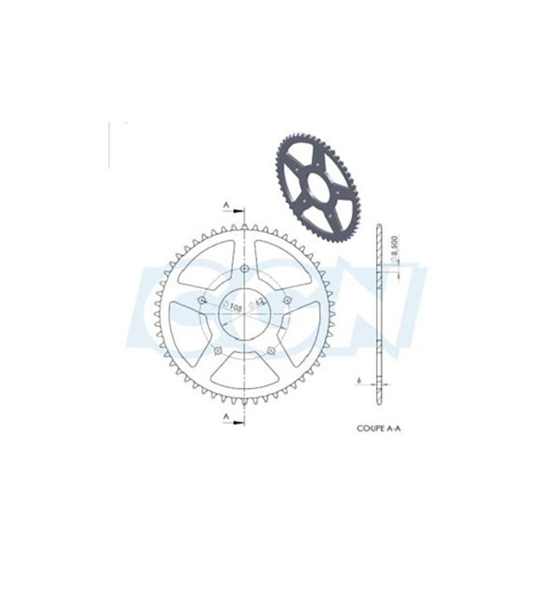 COURONNE MECABOITE 17 ADAPT. XR7/NK7/XP7 SM/XPS 05-08/RRX SPIKE/SMX 420 48DTS D62 5 FIX