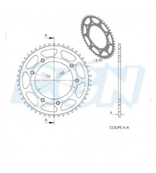 COURONNE MECABOITE 10 ADAPT. SENDA DRD PRO/RACING/EVO/BLACK DEVIL 420 48DTS D102 FIX 3X2