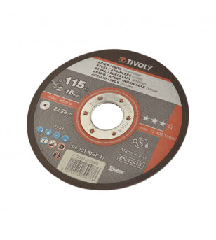 DISQUE MEULEUSE/LAPIDAIRE A TRONCONNER ACIER ET INOX DIAMETRE 115 EPAISSEUR 1.6 MM (X1)