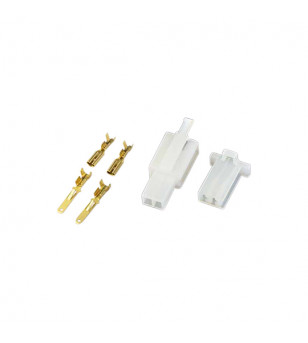 CONNECTEUR PLASTIQUE MALE ET FEMELLE PLUS COSSE 2 FICHES (X1)