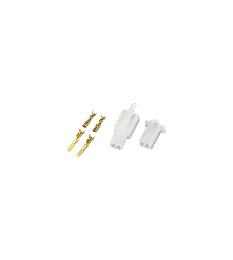 CONNECTEUR PLASTIQUE MALE ET FEMELLE PLUS COSSE 2 FICHES (X1)