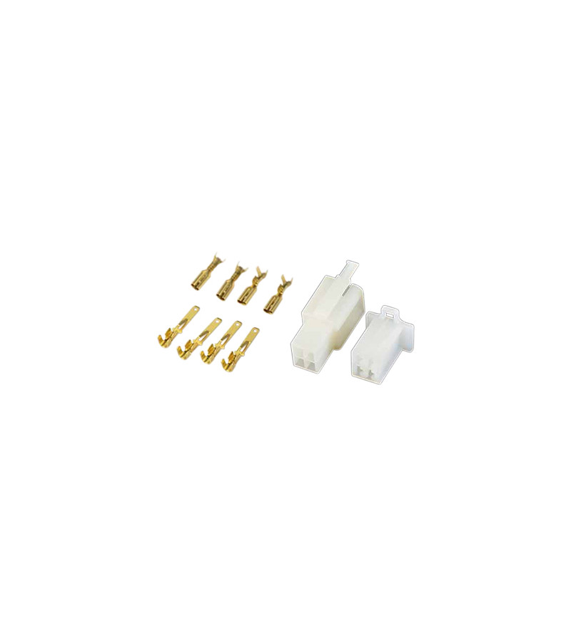 CONNECTEUR PLASTIQUE MALE ET FEMELLE PLUS COSSE 4 FICHES (X1)