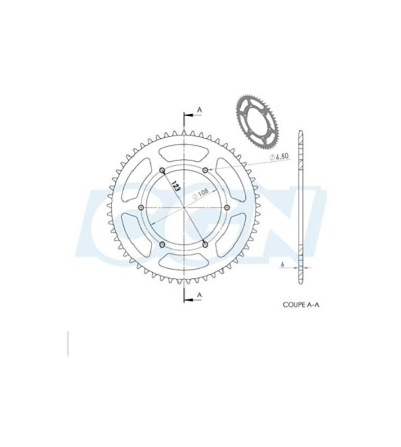 COURONNE MECABOITE 16 ADAPT. SENDA SM DRD/RACING/EVO/GPR NUDE/RACING/RS4 420 53DTS D108 6F