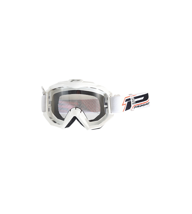 LUNETTE/MASQUE CROSS PROGRIP 3201 DUAL BLANC ANTI-RAYURE/ANTI UV - HOMOLOGUE CE