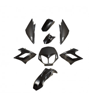 CARROSSERIE MECABOITE TUN'R KIT ADAPT. DERBI SENDA DRD RACING 2006-2011 - NOIR (8 PIECES)