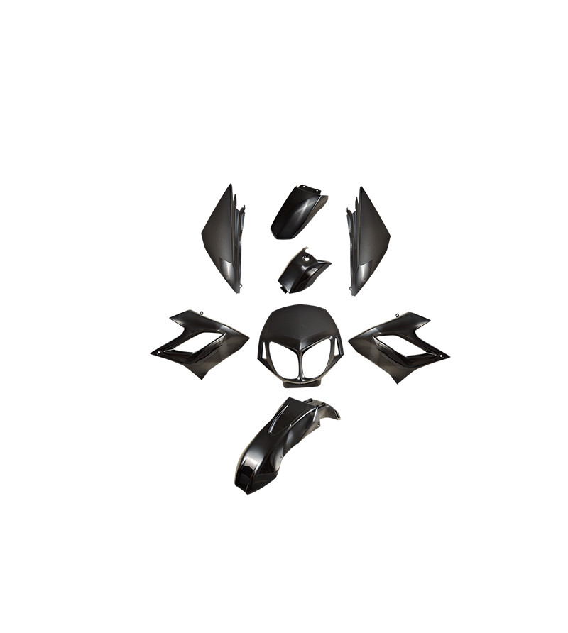 CARROSSERIE MECABOITE TUN'R KIT ADAPT. DERBI SENDA DRD RACING 2006-2011 - NOIR (8 PIECES)
