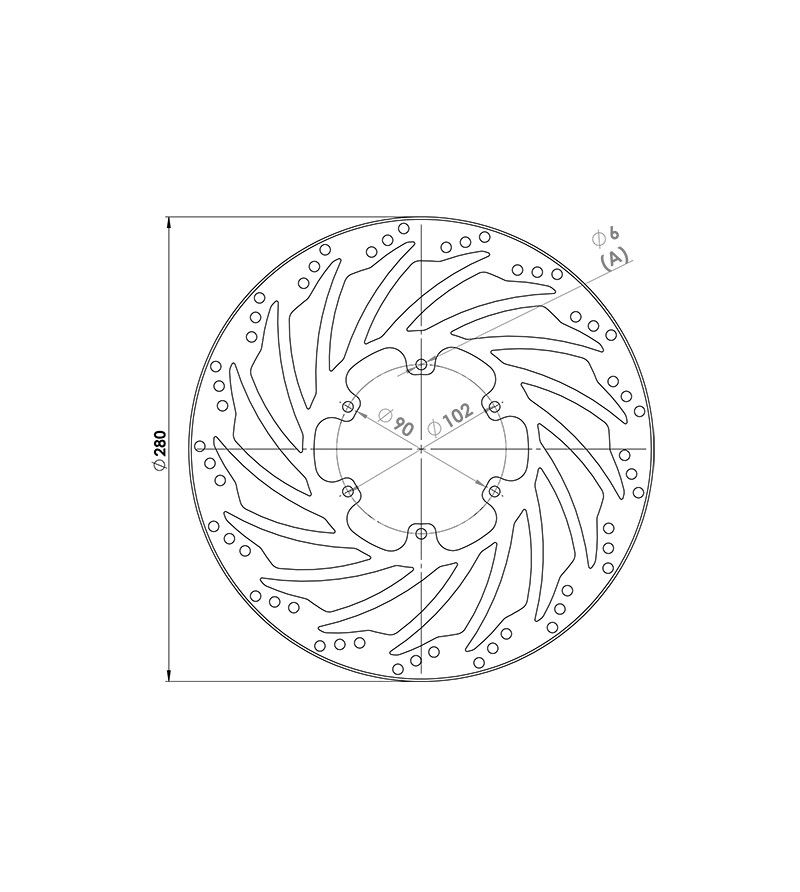 DISQUE FREIN MECABOITE/MOTO AV NG ADAPT. RIEJU RS2/NKD 50/125 (D.280)