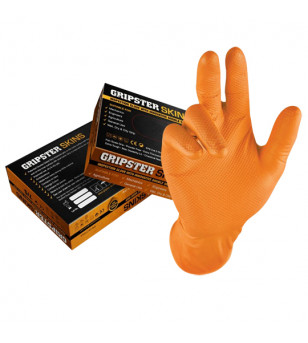 GANT DE TRAVAIL/ATELIER JETABLE T 8 (M) NITRILE HAUTE RESISTANCE (BOITE DE 50) - ORANGE