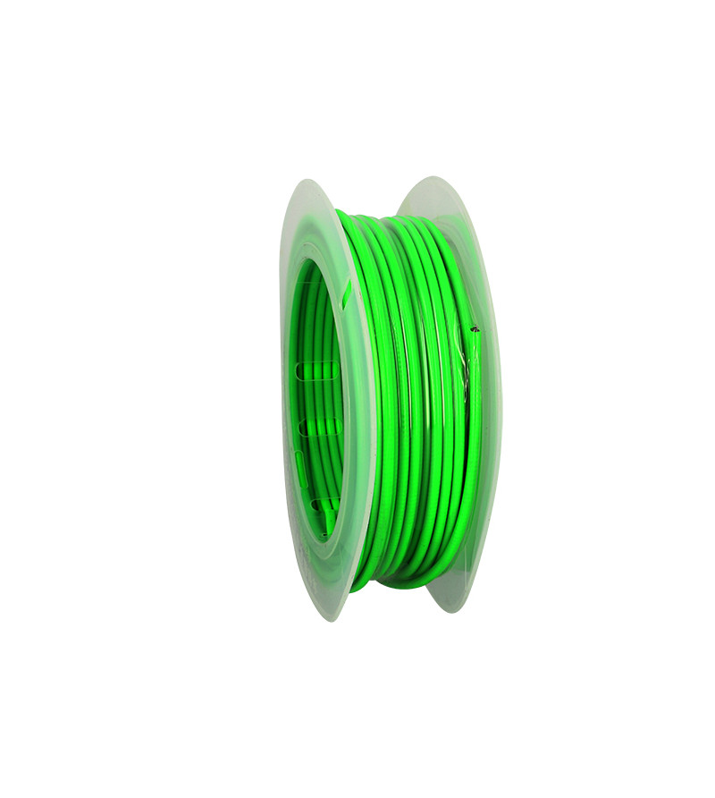 GAINE DIAMETRE EXT. 7MM DIAMETRE INT. 4MM - VERT FLUO TEFLON (ROULEAU DE 20 METRES)