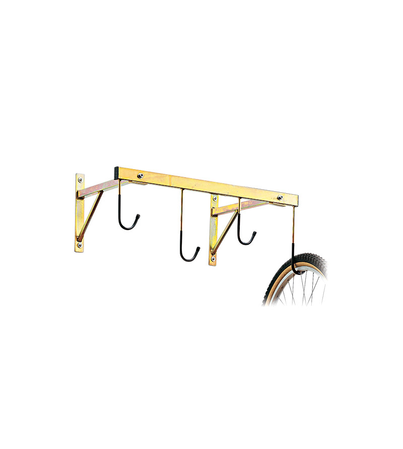 SUPPORT VELO MURAL 4 VELOS FIXATION ROUE 76X45CM METAL