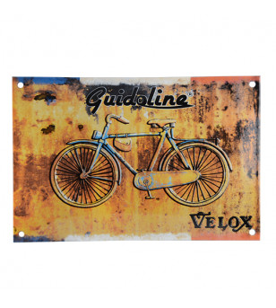 PLAQUE EMAILLEE GUIDOLINE VELOX VINTAGE - RECTANGULAIRE BOMBEE A4
