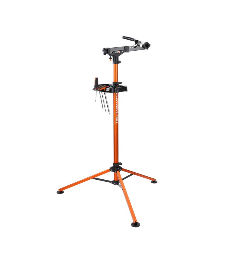 OUTIL REPARATION - PIED D'ATELIER VELO MONTAGE PLIABLE SUPER B TB-WS30 AVEC TABLETTE ORANG