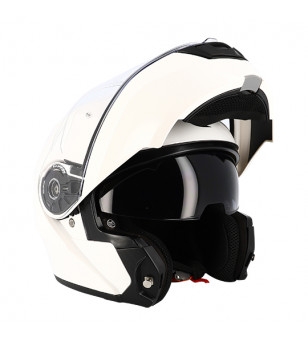 CASQUE MODULABLE DOUBLE ECRAN TRENDY T-706 BLANC VERNIS T59-60 L ÉQUIPEMENTS sur le site du spécialiste des deux roues O-TAKE...