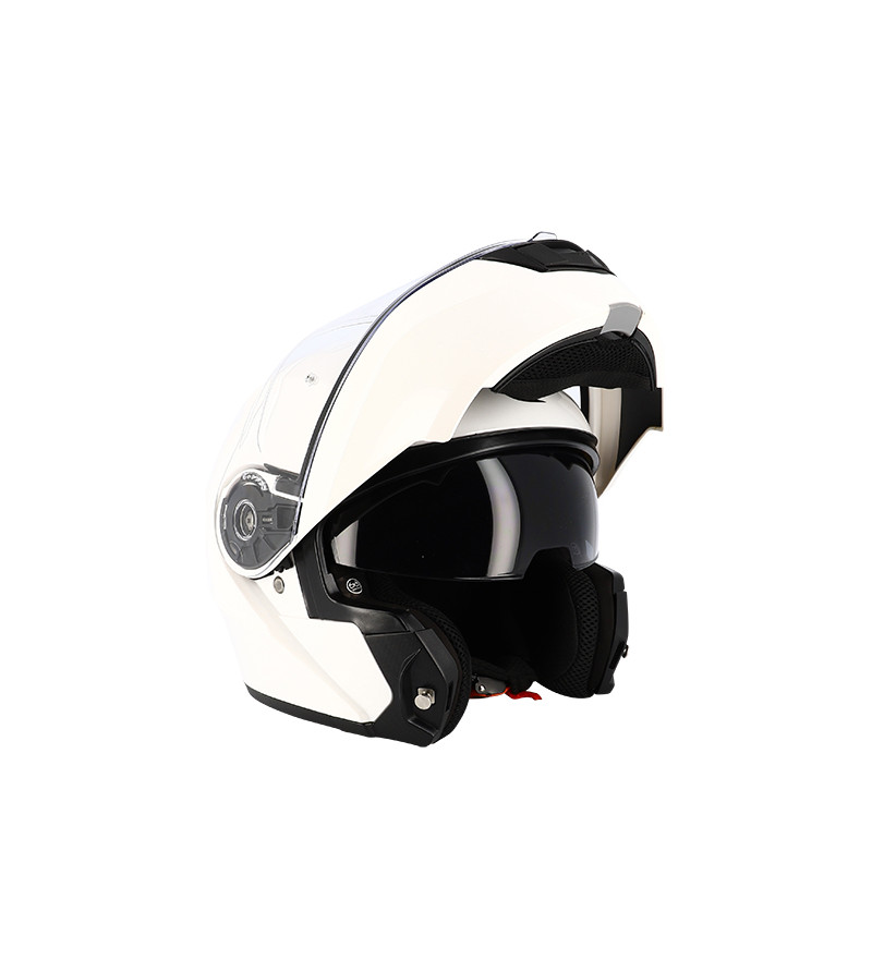 CASQUE MODULABLE DOUBLE ECRAN TRENDY T-706 BLANC VERNIS T63-64 XXL ÉQUIPEMENTS sur le site du spécialiste des deux roues O-TA...