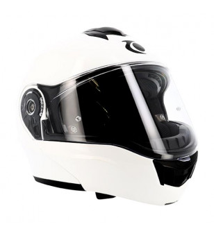 CASQUE MODULABLE DOUBLE ECRAN TRENDY T-706 BLANC VERNI T63-64 XXL