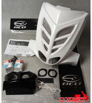 Face BCD avant + grille double optique WHITE OUT  Stunt/Slider adaptable MBK/YAMAHA (non homologué)