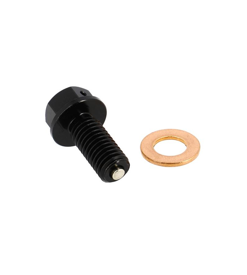 BOUCHON VIDANGE AIMANTE BLACKWAY M10X1.5 -22MM - NOIR AVEC JOINT CUIVRE 50 À BOITE sur le site du spécialiste des deux roues ...