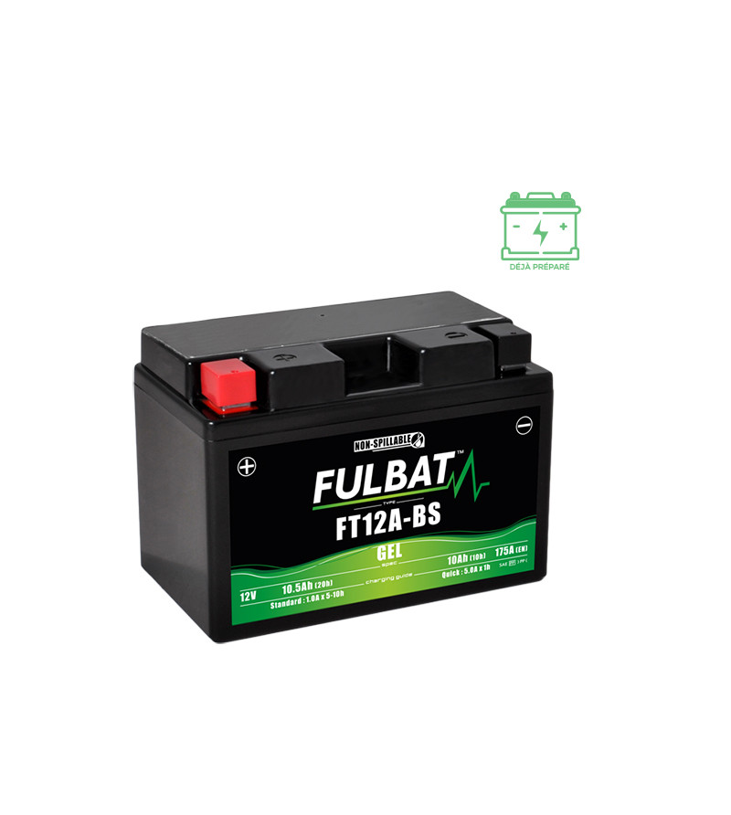 BATTERIE FT12A-BS FULBAT 12V10AH LG150 L88 H105 (GEL - SANS ENTRETIEN) - ACTIVEE USINE