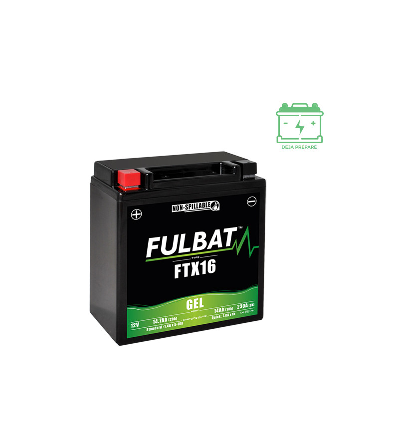 BATTERIE FTX16 FULBAT 12V14AH LG150 L87 H161 (GEL - SANS ENTRETIEN) - ACTIVEE USINE