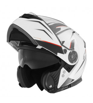 CASQUE MODULABLE NOX N965 SUPRA BLANC VERNI/ROUGE T63-64 XXL