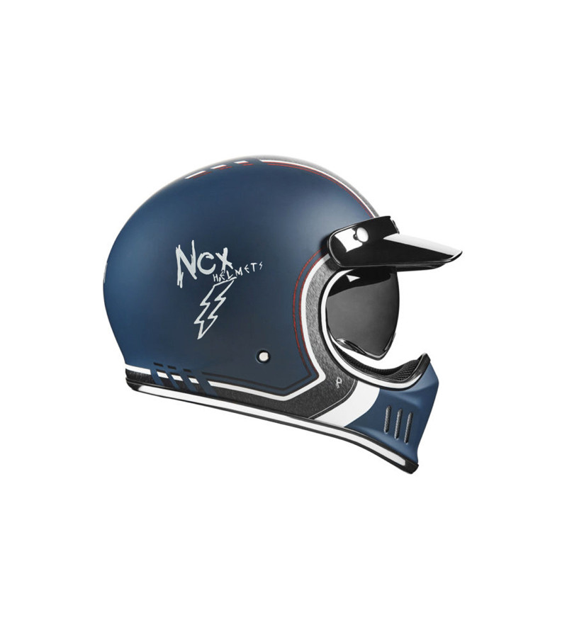 CASQUE INTEGRAL VINTAGE ECRAN SOLAIRE NOX PREMIUM SEVENTY NINE BLEU