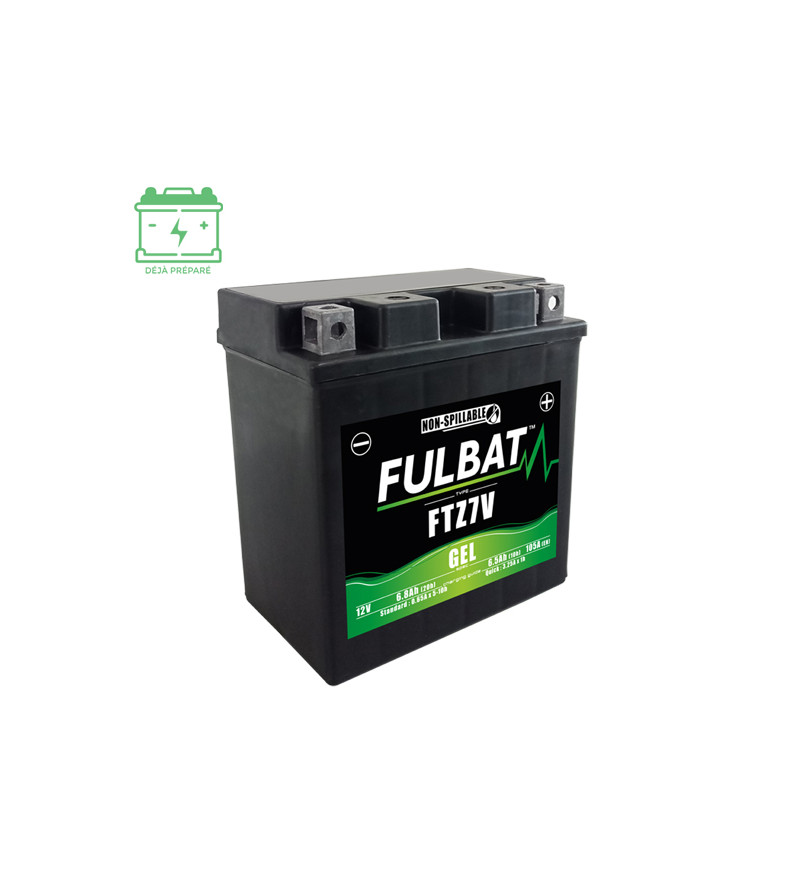 BATTERIE FTZ7V FULBAT 12V6AH LG113 L70 H121 (GEL - SANS ENTRETIEN) - ACTIVEE USINE