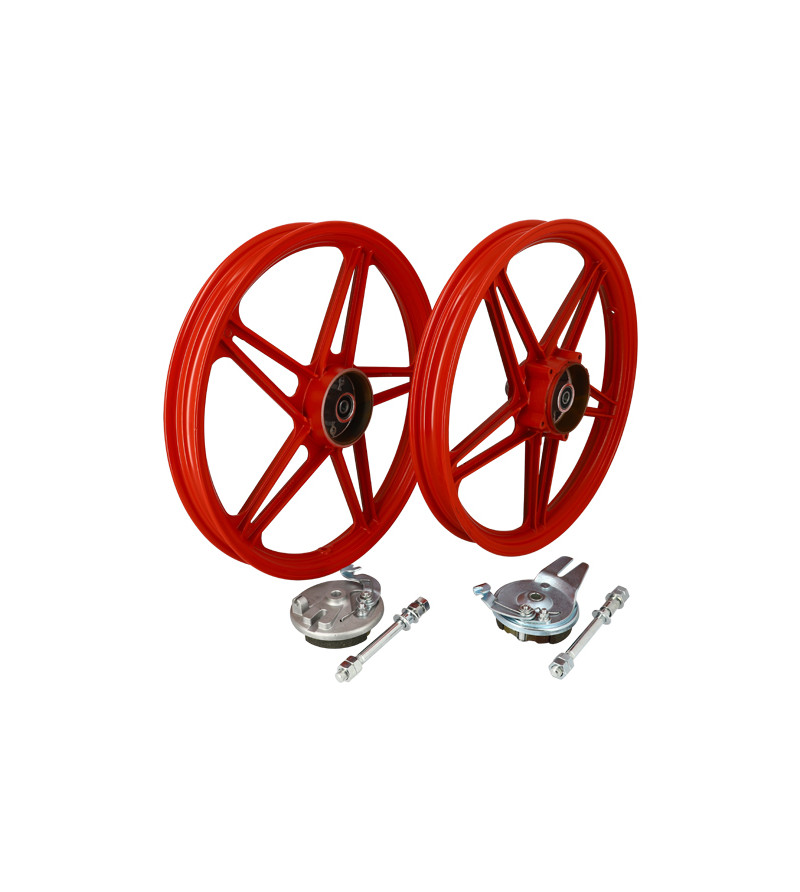 JANTE CYCLO 17'' X1.6  ADAPT. PEUGEOT 103 MVL/VOGUE/CHRONO TYPE BERNARDI ROUGE  (AV+AR)
