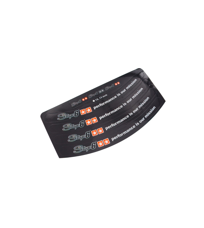 AUTOCOLLANT DE JANTES STAGE6 12 / 13 POUCES NOIR