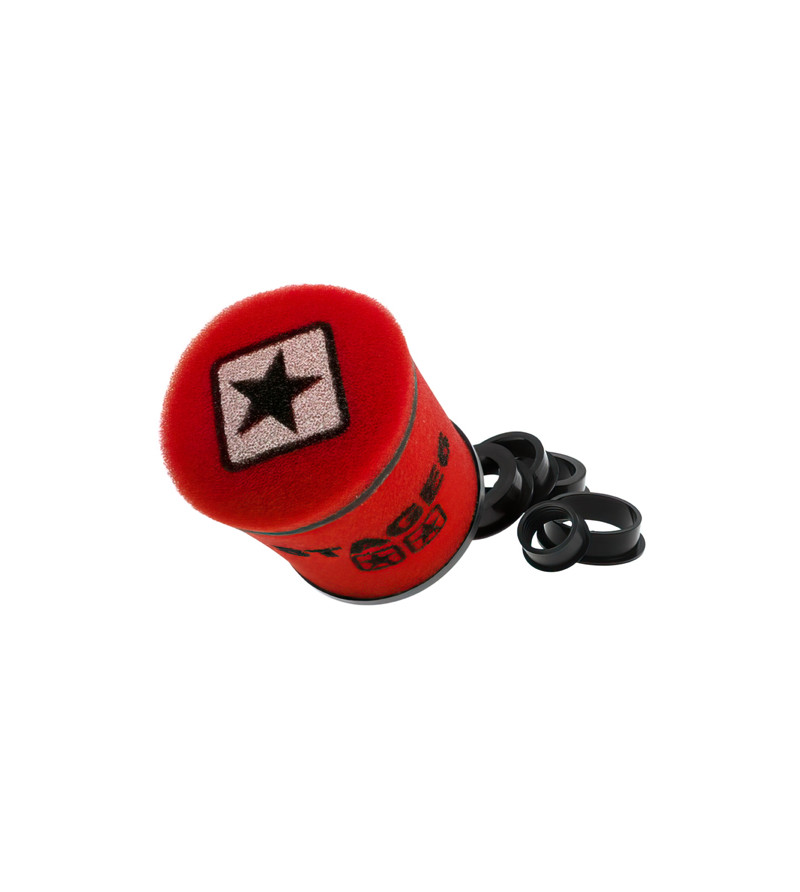 FILTRE A AIR STAGE6 RACING SMALL DOUBLE-MOUSSE ROND ROUGE (DIA 28-35-42-45-49-55MM)