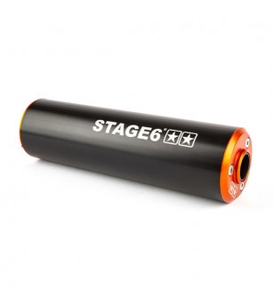 SILENCIEUX/CARTOUCHE MECABOITE STAGE6 ALU PASSAGE GAUCHE ORANGE / NOIR