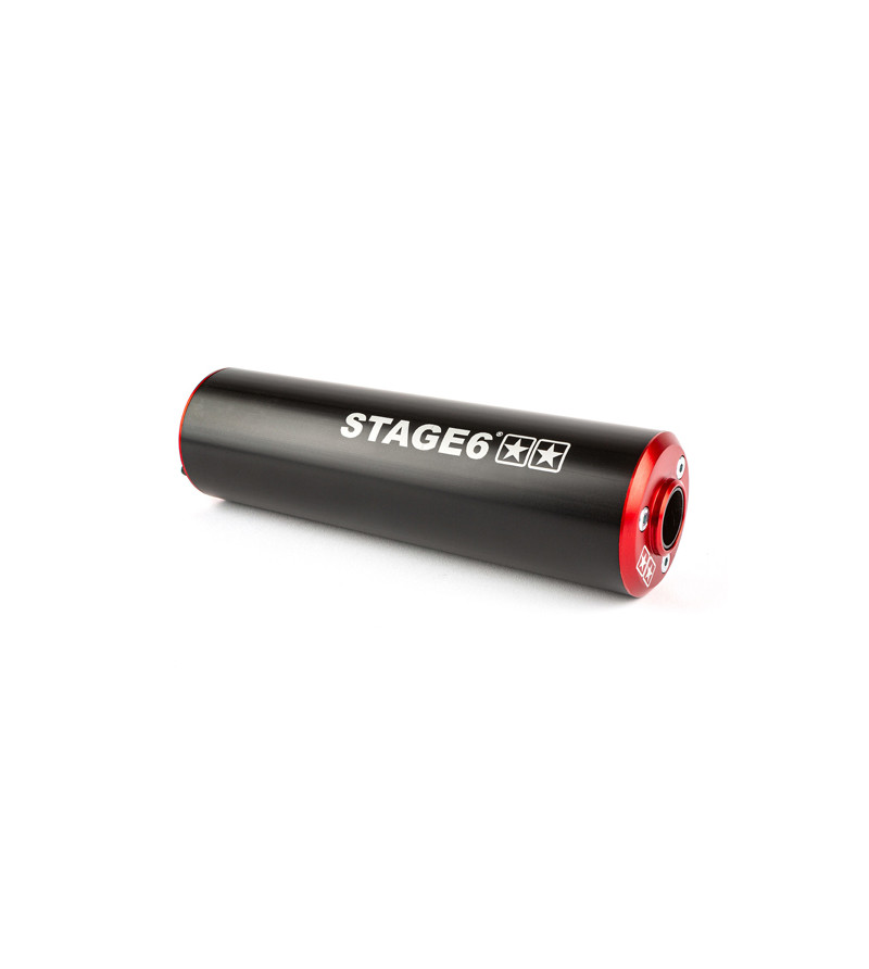 SILENCIEUX/CARTOUCHE MECABOITE STAGE6 ALU PASSAGE GAUCHE ROUGE / NOIR