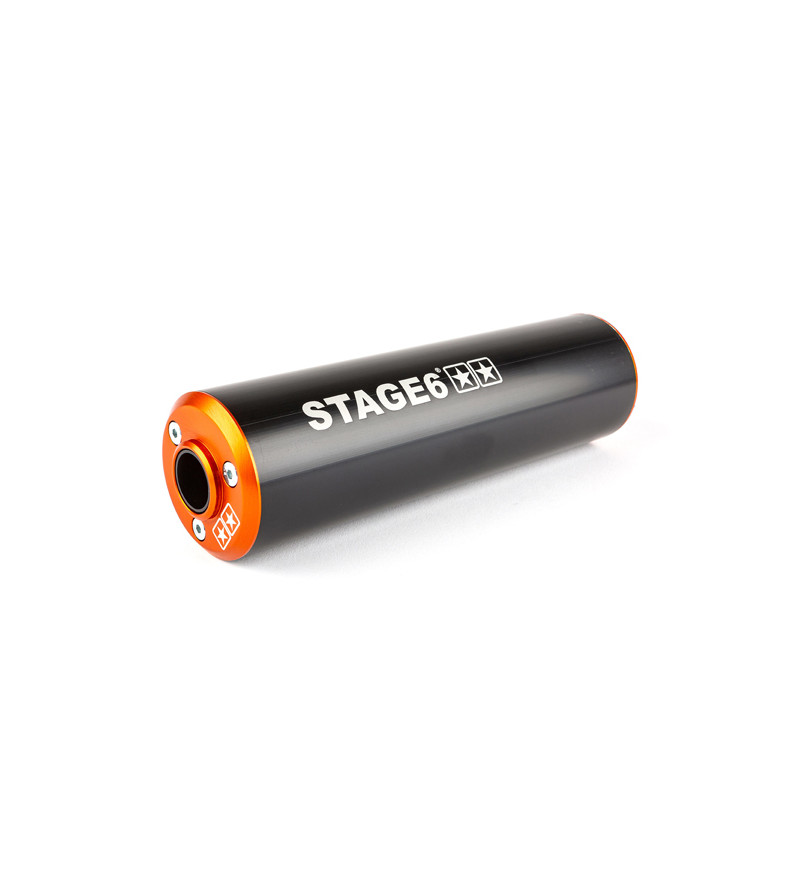 SILENCIEUX/CARTOUCHE MECABOITE STAGE6 ALU PASSAGE DROIT ORANGE / NOIR