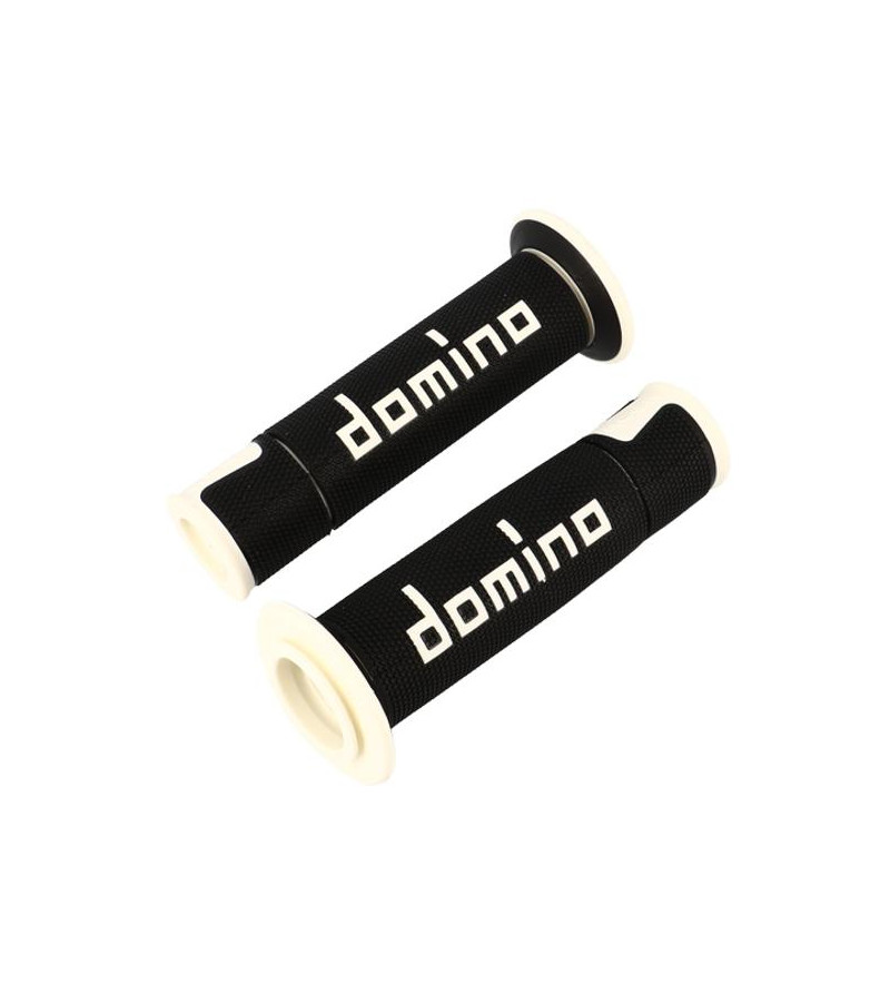 REVETEMENT/POIGNEE DOMINO A450 NOIR/BLANC (PR) DEBOUCHE POUR EMBOUT GUIDON SCOOTER sur le site du spécialiste des deux roues ...