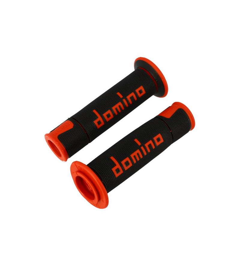 REVETEMENT/POIGNEE DOMINO A450 NOIR/ROUGE (PR) DEBOUCHE POUR EMBOUT GUIDON SCOOTER sur le site du spécialiste des deux roues ...