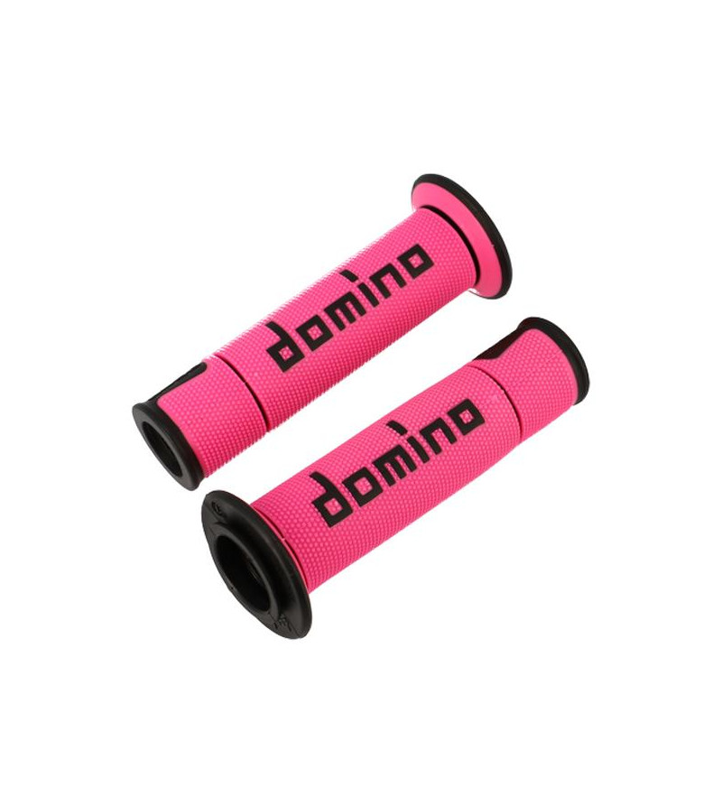 REVETEMENT/POIGNEE DOMINO A450 ROSE/NOIR (PR) DEBOUCHE POUR EMBOUT GUIDON SCOOTER sur le site du spécialiste des deux roues O...