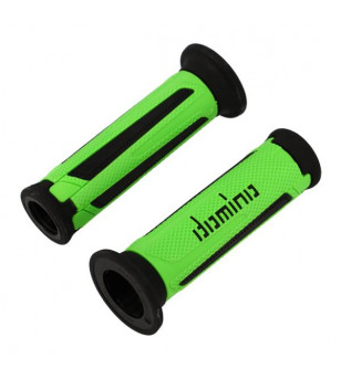 REVETEMENT/POIGNEE DOMINO A350 TURISMO VERT/NOIR (PR) DEBOUCHE POUR EMBOUT GUIDON SCOOTER sur le site du spécialiste des deux...