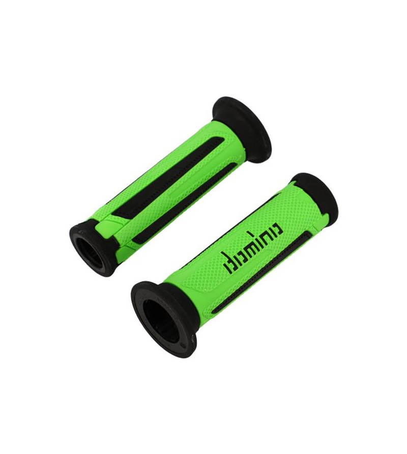 REVETEMENT/POIGNEE DOMINO A350 TURISMO VERT/NOIR (PR) DEBOUCHE POUR EMBOUT GUIDON SCOOTER sur le site du spécialiste des deux...