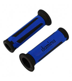 REVETEMENT/POIGNEE DOMINO A350 TURISMO BLEU/NOIR (PR) DEBOUCHE POUR EMBOUT GUIDON SCOOTER sur le site du spécialiste des deux...