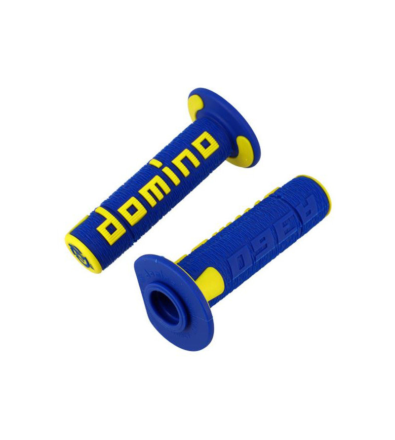 REVETEMENT/POIGNEE DOMINO A360 BLEU/JAUNE (PR) SCOOTER sur le site du spécialiste des deux roues O-TAKET.COM