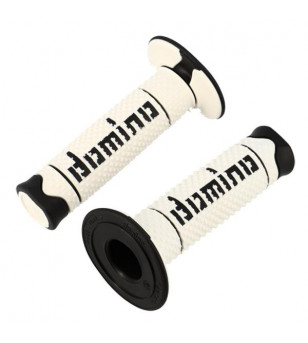 REVETEMENT/POIGNEE DOMINO A260 CROSS/ENDURO BLANC/NOIR (PR) 120MM SCOOTER sur le site du spécialiste des deux roues O-TAKET.COM