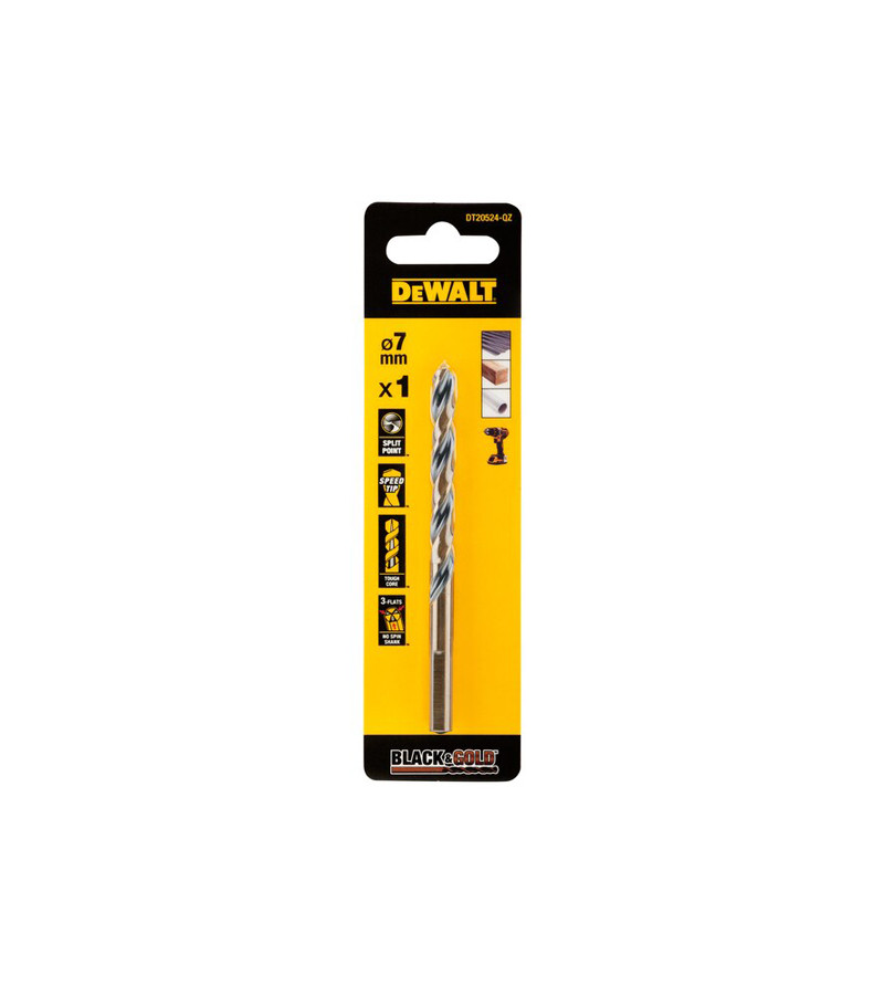 FORET DEWALT HSS-G GOLD&BLACK DIA.7X69X109MM(x1)