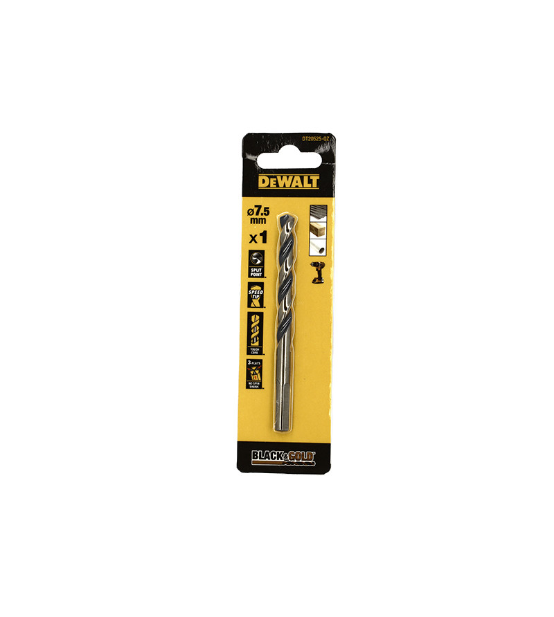 FORET DEWALT HSS-G GOLD&BLACK DIA.7.5X69X109MM(x1)