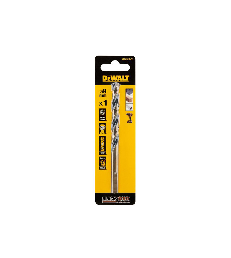 FORET DEWALT HSS-G GOLD&BLACK DIA.9X81X125MM(x1)