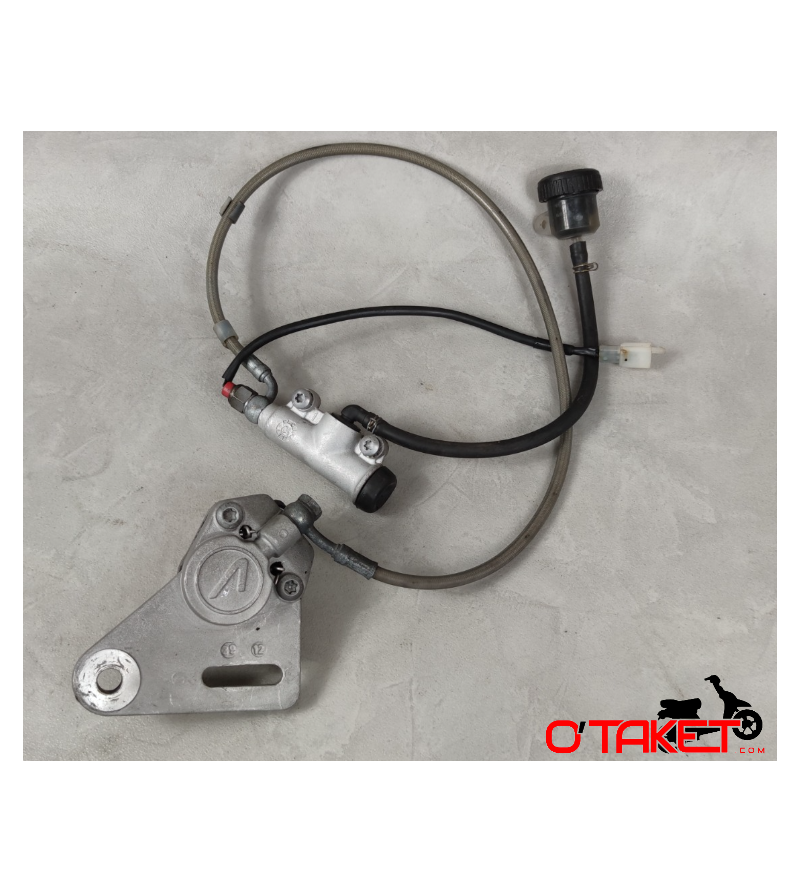 Étrier frein arrière AJP avec maître cylindre, contacteur de frein et bocal liquide de frein Senda/RCR/SMT origine DERBI/GILE...