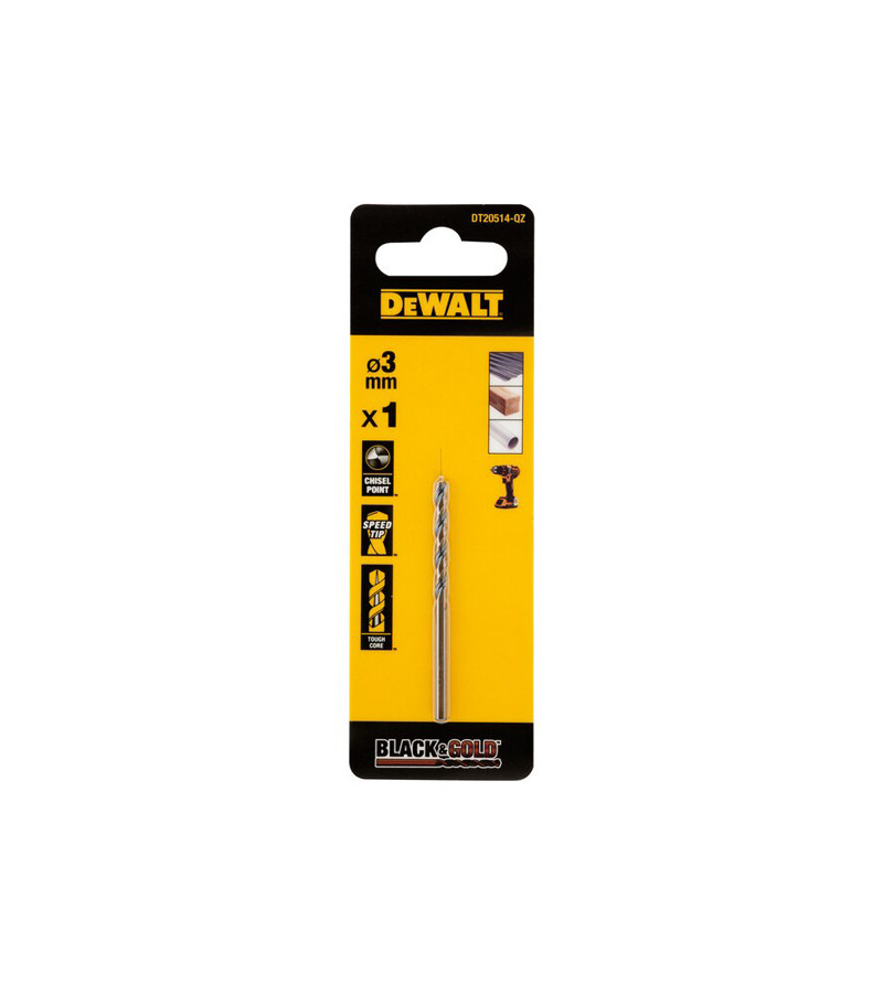 FORET DEWALT HSS-G GOLD&BLACK DIA. 3X33X61MM(X1)