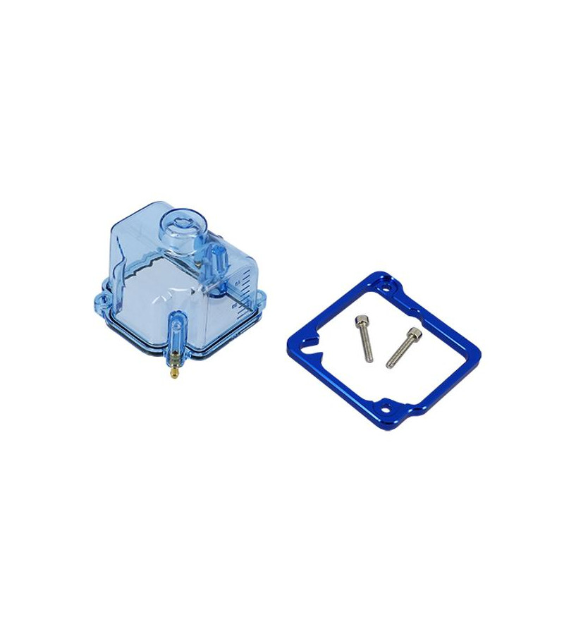 CUVE CARBU TYPE PWK 21-34MM - TRANSPARENT BLEU SCOOTER sur le site du spécialiste des deux roues O-TAKET.COM