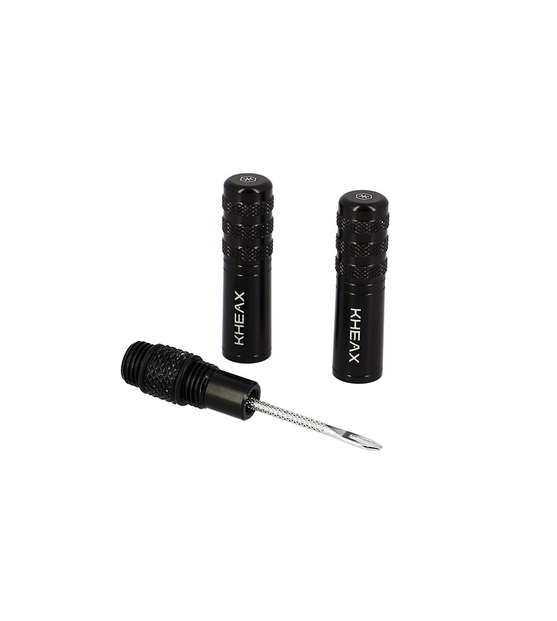 NECESSAIRE REPARATION VTT TUBELESS KHEAX ALU NOIR AVEC EMBOUT CO2