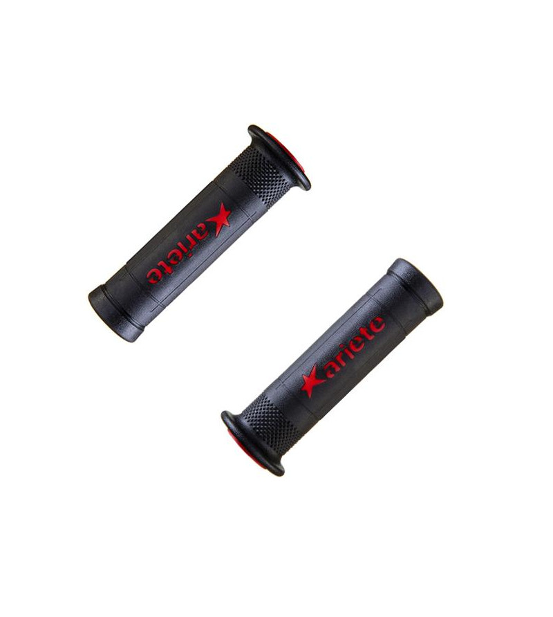 REVETEMENT/POIGNEE ARIETE ARIRAM NOIR/ROUGE (PR) - 120MM - DEBOUCHE POUR EMBOUT DE GUIDON SCOOTER sur le site du spécialiste ...