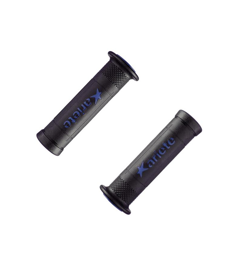 REVETEMENT/POIGNEE ARIETE ARIRAM NOIR/BLEU (PR) - 120MM - DEBOUCHE POUR EMBOUT DE GUIDON SCOOTER sur le site du spécialiste d...