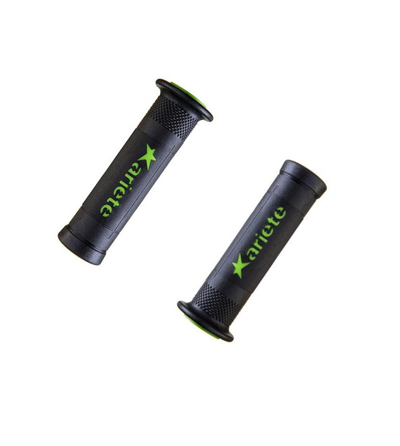 REVETEMENT/POIGNEE ARIETE ARIRAM NOIR/VERT (PR) - 120MM - DEBOUCHE POUR EMBOUT DE GUIDON SCOOTER sur le site du spécialiste d...
